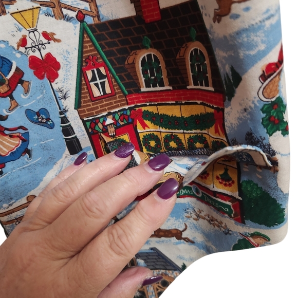 Vintage 90's Ivy Clubs Christmas Winter Scene Vest EUC L/XL - Picture 4 of 8